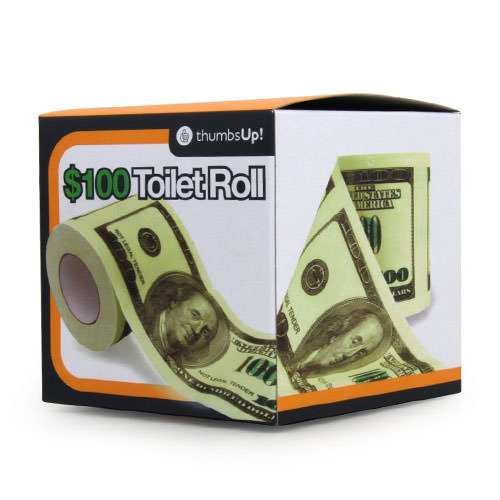 100 Dollar Bill Toilet Roll